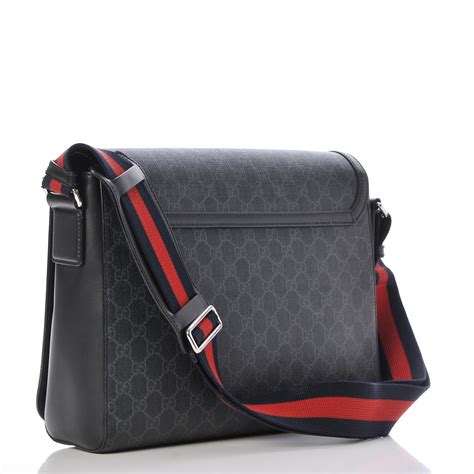 gucci gg supreme messenger flap balck|Small messenger bag in GG Supreme .